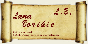 Lana Borikić vizit kartica